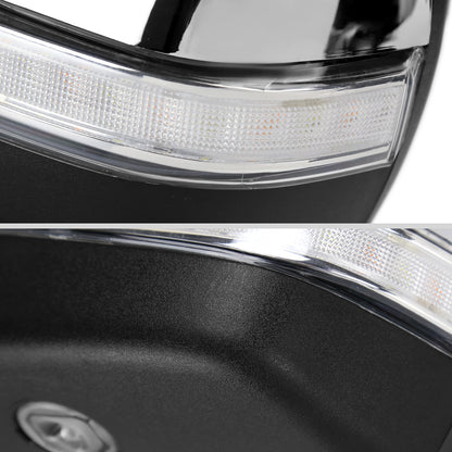 2014-2018 Chevrolet Silverado/GMC Sierra Chrome Power Adjustable, Auto-Fold, & Heated Side Mirror w/ LED Turn Signal & Puddle Light - Driver Side Only