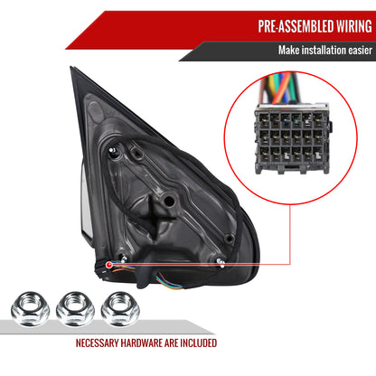 2014-2018 Chevrolet Silverado/GMC Sierra Chrome Power Adjustable, Auto-Fold, & Heated Side Mirror w/ LED Turn Signal & Puddle Light - Driver Side Only