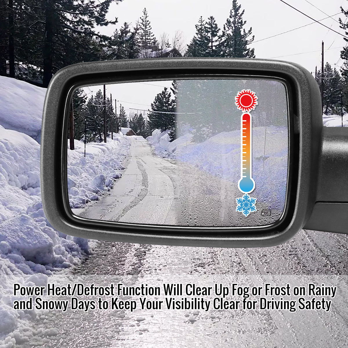 2014-2018 Chevrolet Silverado/GMC Sierra Chrome Power Adjustable & Heated Side Mirror w/ LED Puddle Light - Driver Side Only