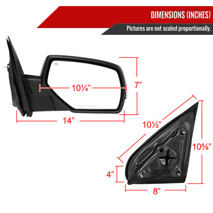 2014-2018 Chevrolet Silverado/GMC Sierra Manual Fold Power Adjustable Heated LED Turn Signal Glossy Black Side Mirror (Passenger Side only)