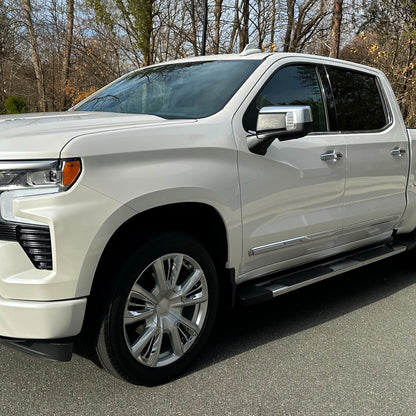 2019-2024 Chevrolet Silverado 1500 Chrome Power Adjustable, Manual Fold, BSD & Heated Side Mirror w/ LED Puddle and Turn Signal Light - Driver Side Only