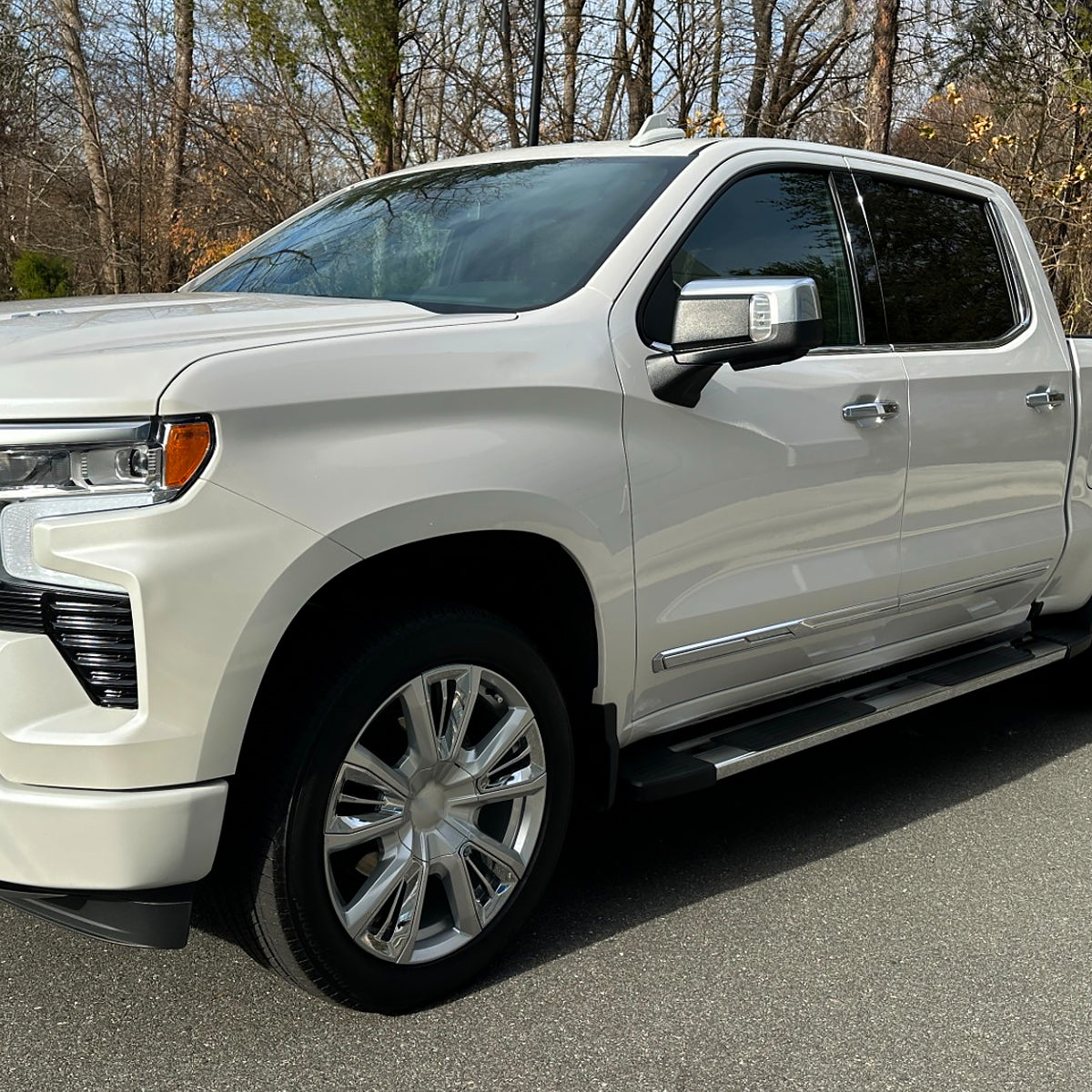 2019-2024 Chevrolet Silverado 1500 Chrome Power Adjustable, Auto-Fold, BSD & Heated Side Mirror w/ LED Puddle and Turn Signal Light - Driver Side Only