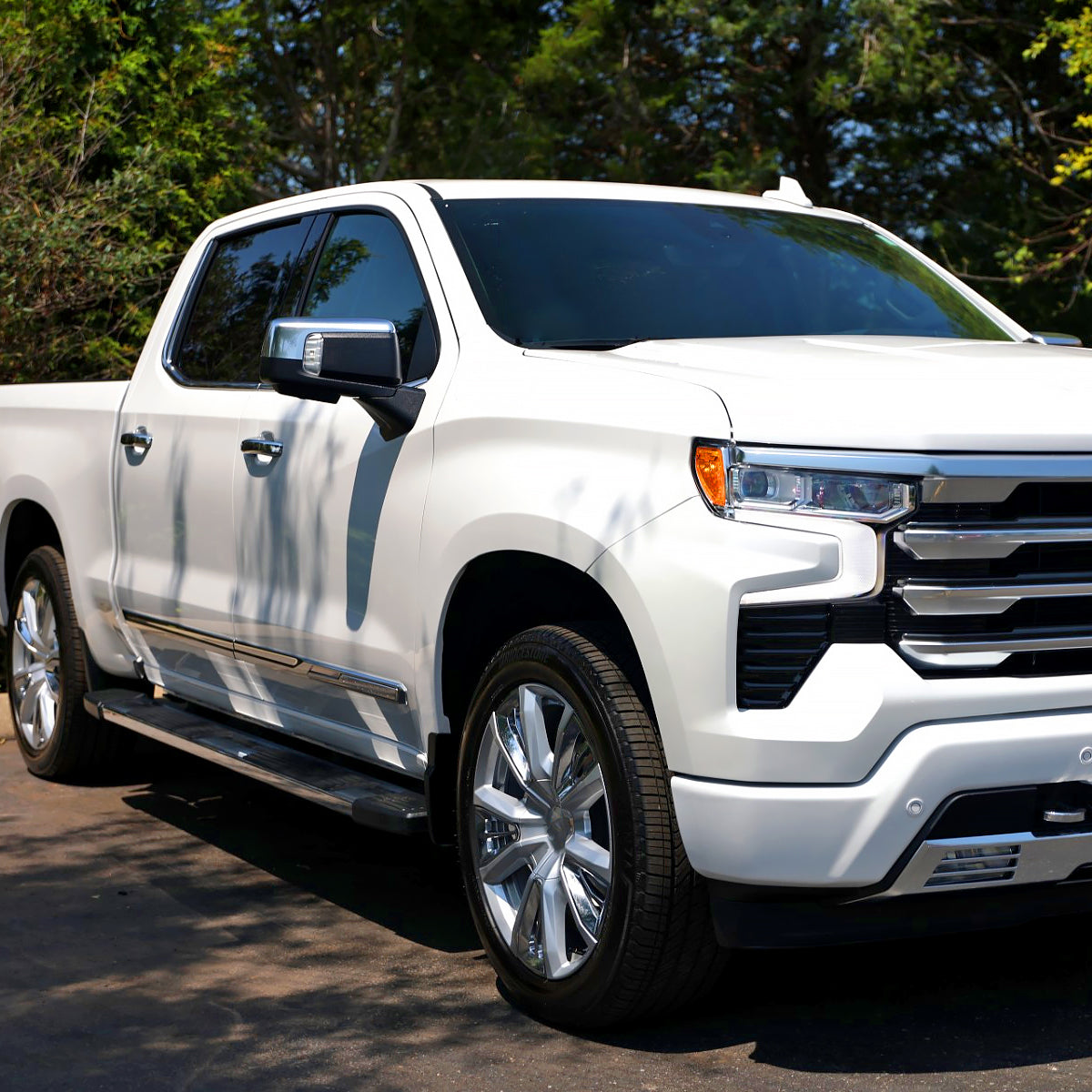2019-2024 Chevrolet Silverado 1500 Chrome Power Adjustable, Auto-Fold, BSD & Heated Side Mirror w/ LED Puddle and Turn Signal Light - Passenger Side Only