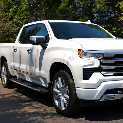 2019-2024 Chevrolet Silverado 1500 Chrome Power Adjustable, Auto-Fold, BSD & Heated Side Mirror w/ LED Puddle and Turn Signal Light - Passenger Side Only