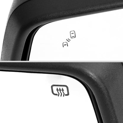 2019-2024 Chevrolet Silverado 1500 Black Power Adjustable, Manual Fold, BSD & Heated Side Mirror w/ LED Puddle and Auxiliary Light - Driver Side Only
