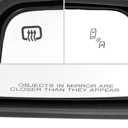 2019-2024 Chevrolet Silverado 1500 Black Power Adjustable, Auto-Fold, BSD & Heated Side Mirror w/ LED Puddle and Auxiliary Light - Passenger Side Only