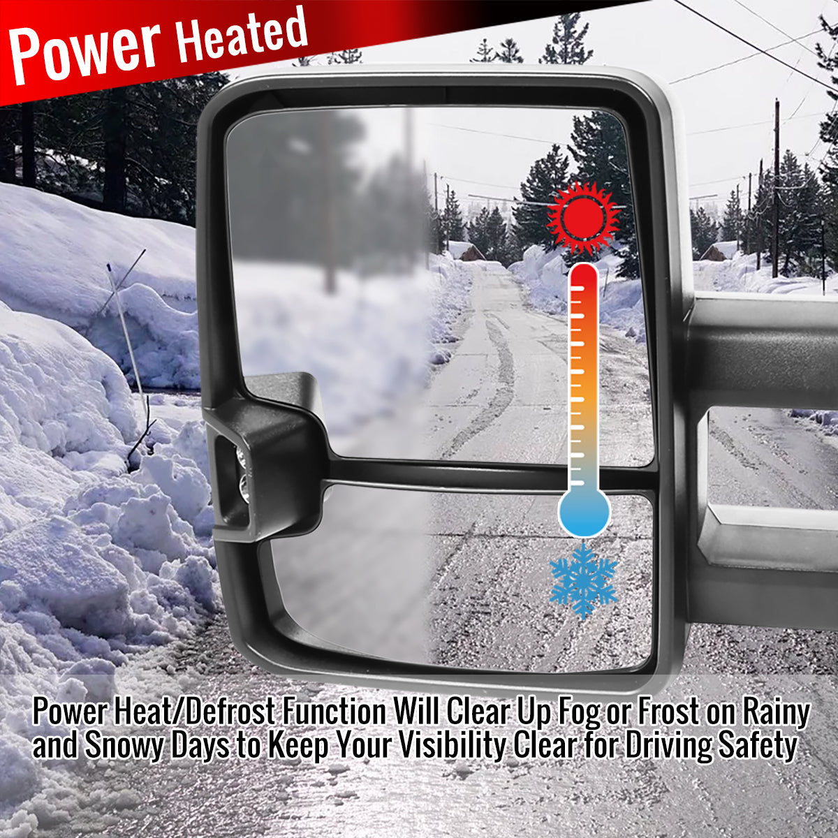 1999-2002 Chevrolet Silverado/Tahoe/Suburban GMC Sierra/Yukon Power Heated Matte Black Side Mirrors