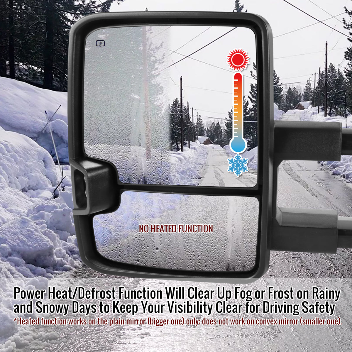 1988-2000 Chevrolet C/K Tahoe GMC Yukon/Suburban Power Adjustable, Heated, & Manual Extendable Towing Mirrors w/ LED Smoked Lens Turn Signal & Clearance Lights