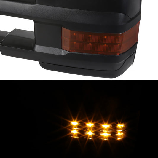 1988-2000 Chevrolet C/K Tahoe GMC Yukon/Suburban Power Adjustable, Heated, & Manual Extendable Towing Mirrors w/ LED Turn Signal & Clearance Lights
