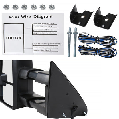 1988-2000 Chevrolet C/K Tahoe GMC Yukon/Suburban Power Adjustable, Heated, & Manual Extendable Towing Mirrors w/ LED Turn Signal & Clearance Lights