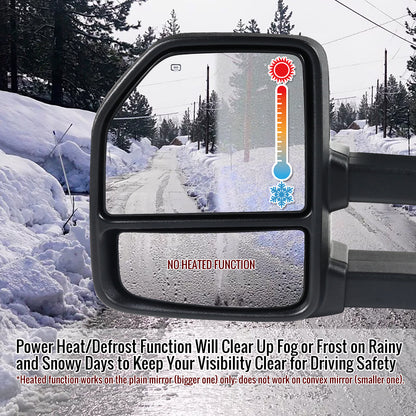 2004-2006 Ford F-150 Power Adjustable, Heated, & Manual Extendable Towing Mirrors w/ Smoked Lens LED Turn Signal Lights