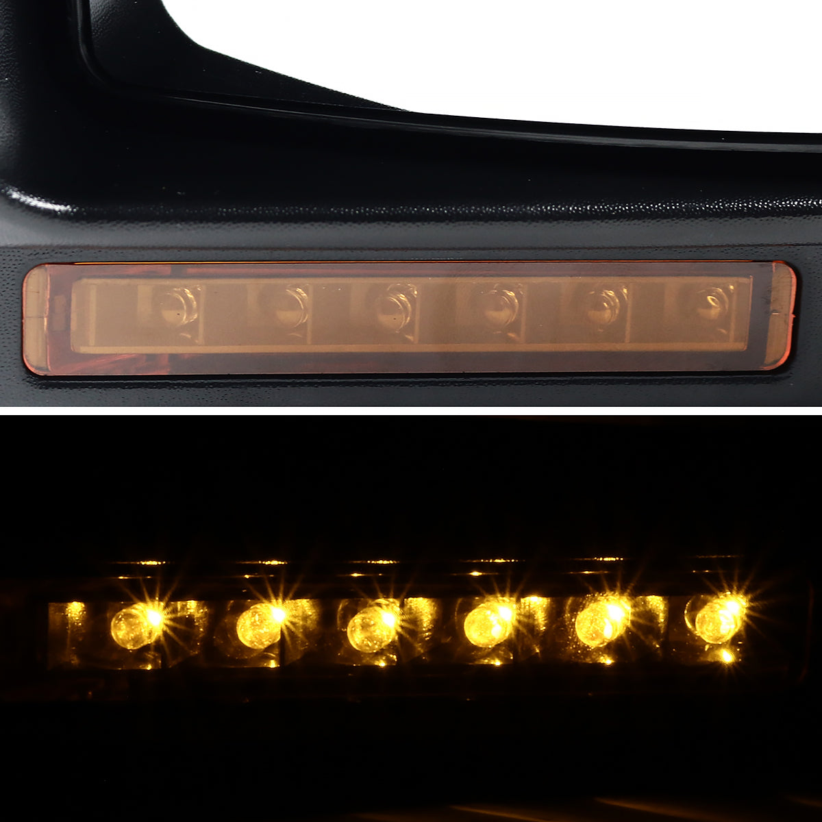 2004-2006 Ford F-150 Pickup Black Power Heated Towwing Mirrors with Amber LED Signal Lights