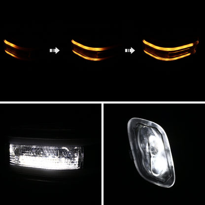 2015-2020 Ford F-150 Power Adjustable, Heated, & Manual Extendable Towing Mirrors w/ Clear Lens Sequential LED Turn Signal, Clearance, Puddle, & Auxiliary Lights