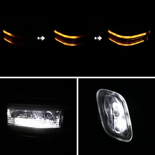 2015-2020 Ford F-150 Power Adjustable, Heated, & Manual Extendable Towing Mirrors w/ Clear Lens Sequential LED Turn Signal, Clearance, Puddle, & Auxiliary Lights