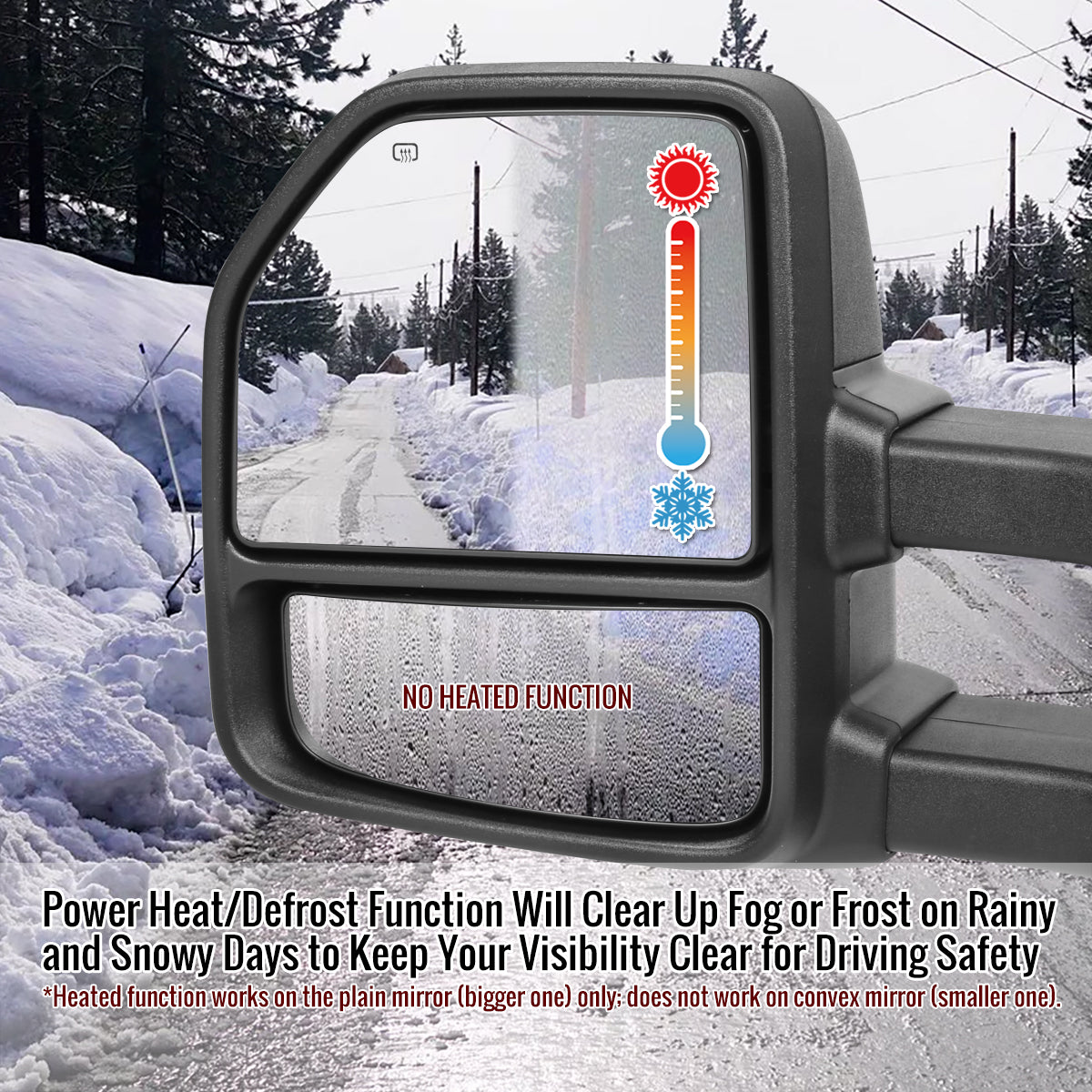 2015-2020 Ford F-150 Power Adjustable, Heated, & Manual Extendable 8-Pin/22-Pin Towing Mirrors w/ Smoked Lens LED Turn Signal, Clearance, & Puddle Lights