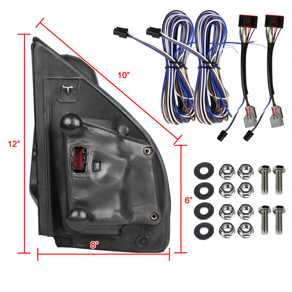 2015-2020 Ford F-150 Power Adjustable, Heated, & Manual Extendable 8-Pin/22-Pin Towing Mirrors w/ Smoked Lens LED Turn Signal, Clearance, & Puddle Lights