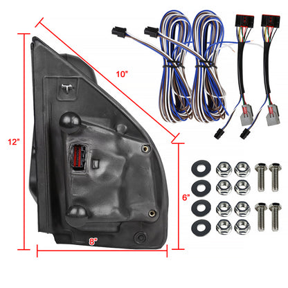 2015-2020 Ford F-150 Power Adjustable, Heated, & Manual Extendable 8-Pin/22-Pin Towing Mirrors w/ Smoked Lens LED Turn Signal, Clearance, & Puddle Lights