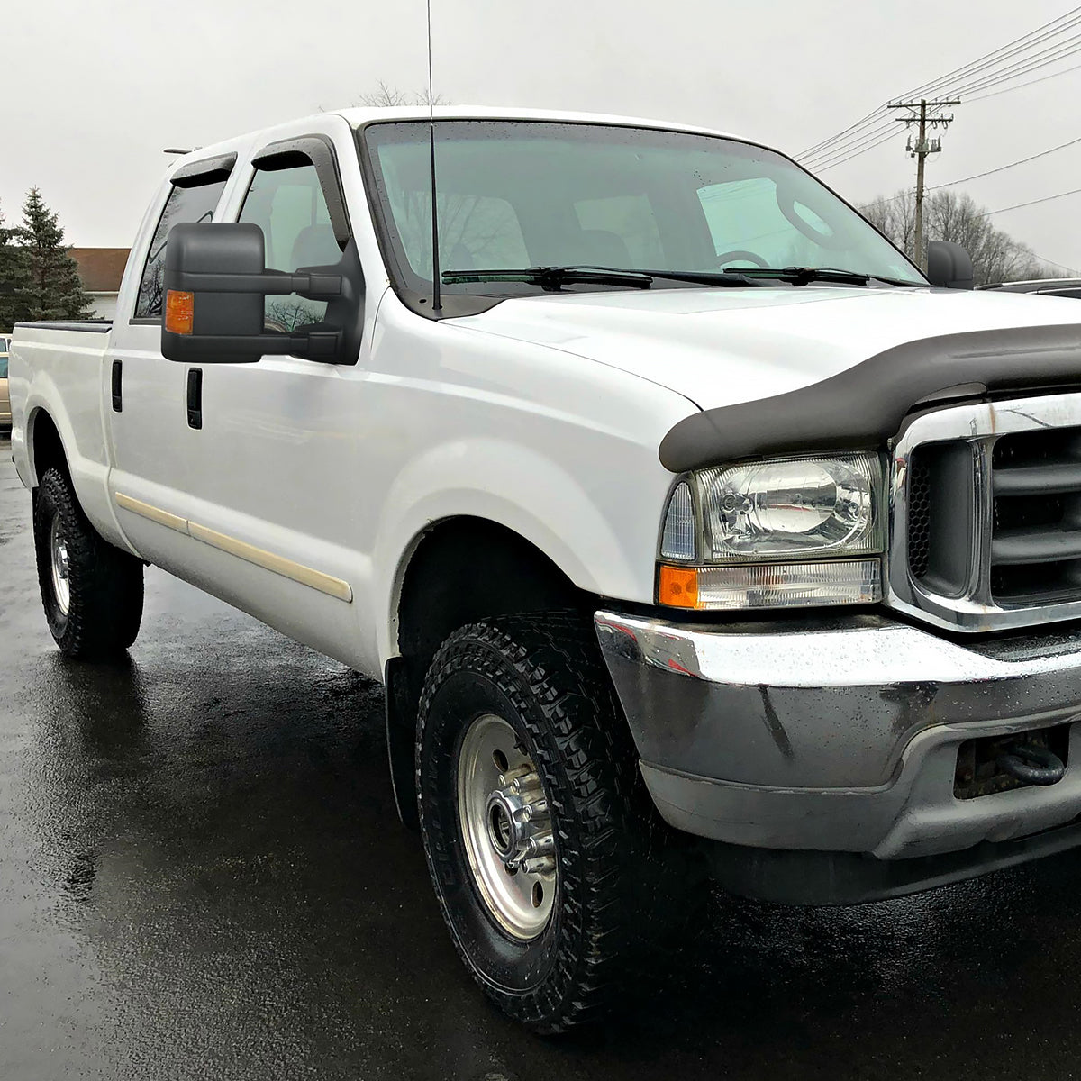 2003-2015 Ford F-250/F-350/F-450/F-550 Manual Adjustable & Extendable Towing Mirrors w/ Amber Lens Turn Signal Lights