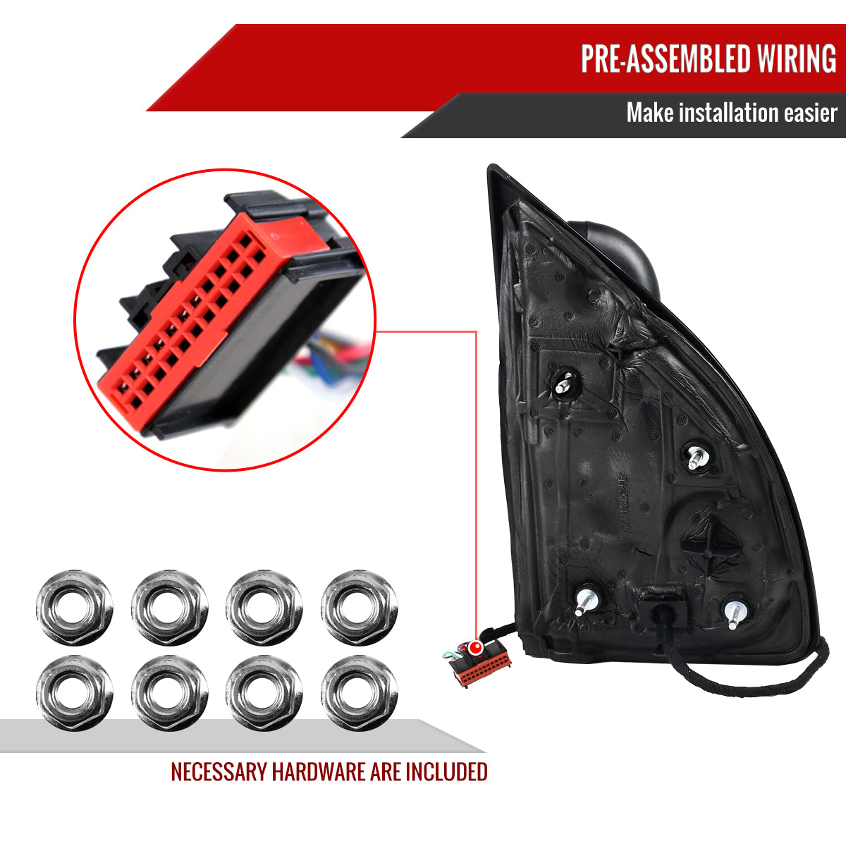 2008-2016 Ford F-250/F-350/F-450/F-550 Power Adjustable, Heated, & Manual Extendable Towing Mirrors w/ Smoked Lens Turn Signal Lights