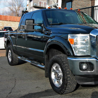 2008-2016 Ford F-250/F-350/F-450/F-550 Power Adjustable, Heated, & Manual Extendable Towing Mirrors w/ Smoked Lens Turn Signal Lights