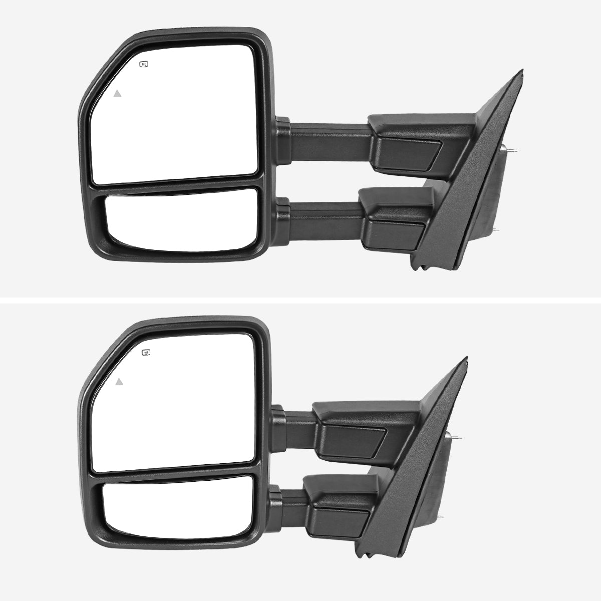 2017-2019 Ford F-250/F-350/F-450/F-550 Power Adjustable, Heated, & Manual Extendable Towing Mirrors w/ LED Turn Signal, Clearance, & Auxiliary Lights