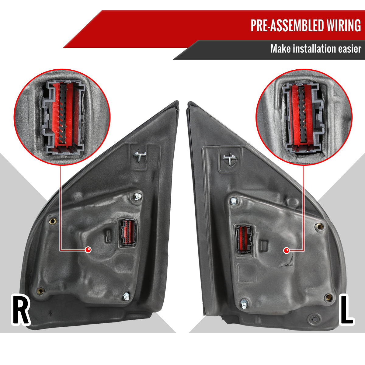 2017-2019 Ford F-250/F-350/F-450/F-550 Power Adjustable, Heated, & Manual Extendable Towing Mirrors w/ LED Turn Signal, Clearance, & Auxiliary Lights