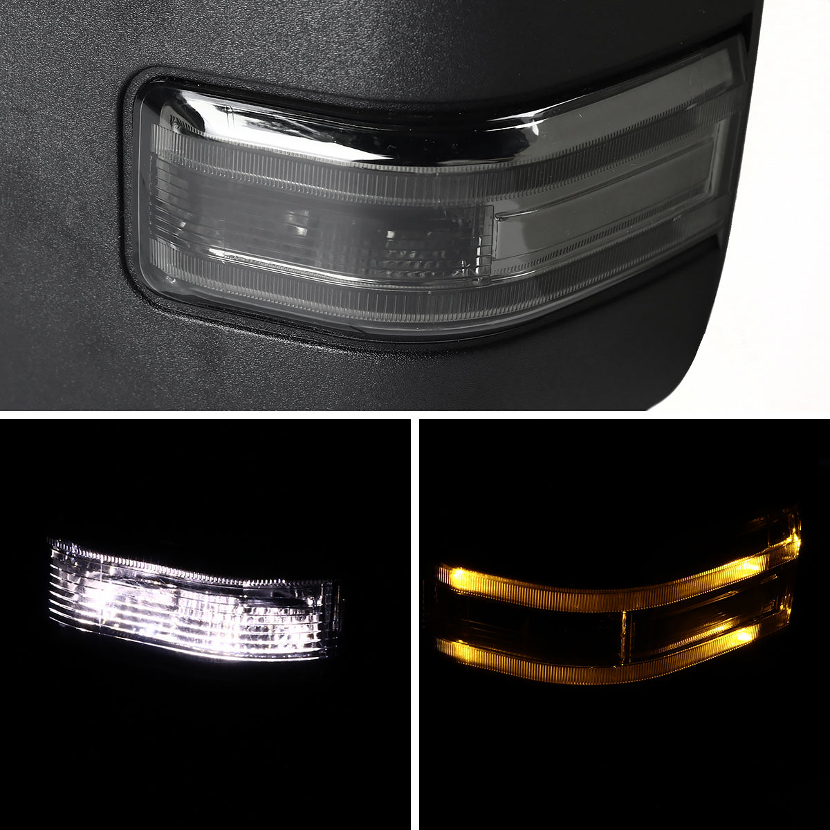 1999-2016 Ford F-250/F-350/F-450 Power Adjustable, Heated, & Manual Extendable Towing Mirrors w/ Smoked Lens LED Turn Signal & Clearance Lights