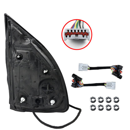 1999-2016 Ford F-250/F-350/F-450 Power Adjustable, Heated, & Manual Extendable Chrome Towing Mirrors w/ Clear Lens LED Turn Signal & Clearance Lights