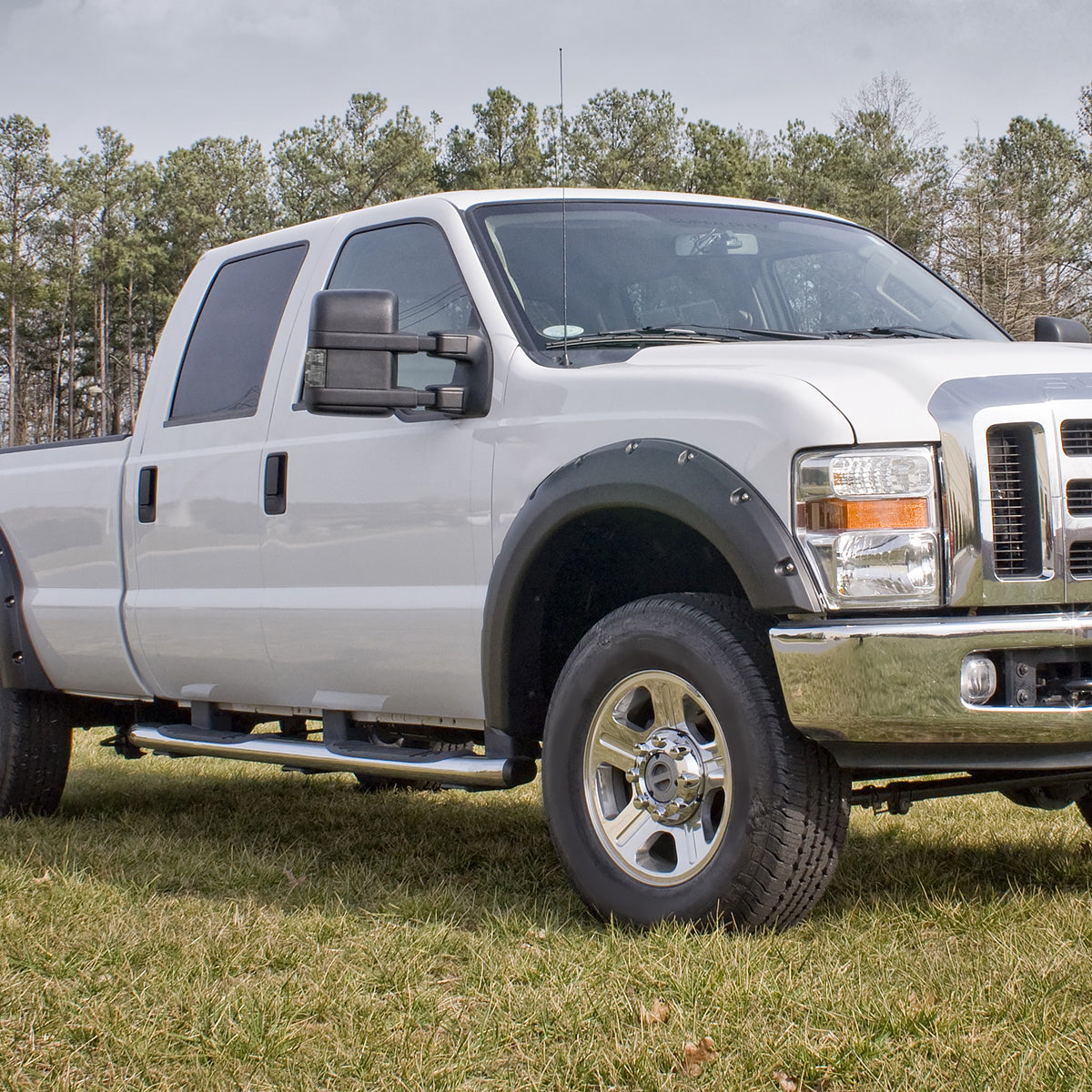 1999-2015 Ford F-250/F-350/F-450/F-550 Power Adjustable, Heated, & Manual Extendable Towing Mirrors w/ Smoked Lens Turn Signal Lights