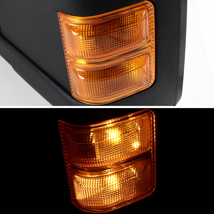 1999-2015 Ford F-250/F-350/F-450/F-550 Power Adjustable, Heated, & Manual Extendable Towing Mirrors w/ Amber Lens Turn Signal Lights