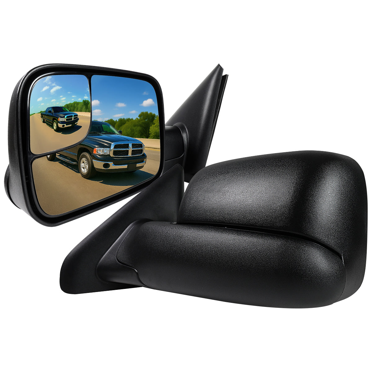 2002-2009 Dodge RAM Manual Adjustable & Foldable Towing Mirrors