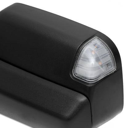 2019-2022 Ram 2500 3500 Black Power Adjustable, Manual Fold, BSD & Heated Side Mirror w/ LED Puddle and Turn Signal Light - Driver Side Only
