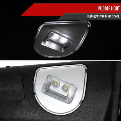2019-2022 Ram 2500 3500 Black Power Adjustable, Manual Fold, BSD & Heated Side Mirror w/ LED Puddle and Turn Signal Light - Passenger Side Only