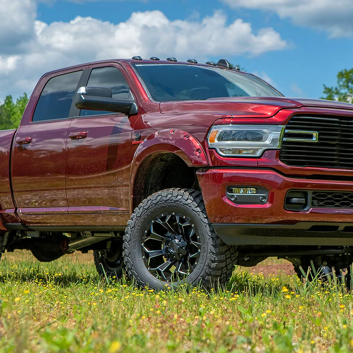 2019-2022 Ram 2500 3500 Black Power Adjustable, Auto-Fold, BSD & Heated Side Mirror w/ LED Puddle and Turn Signal Light - Passenger Side Only
