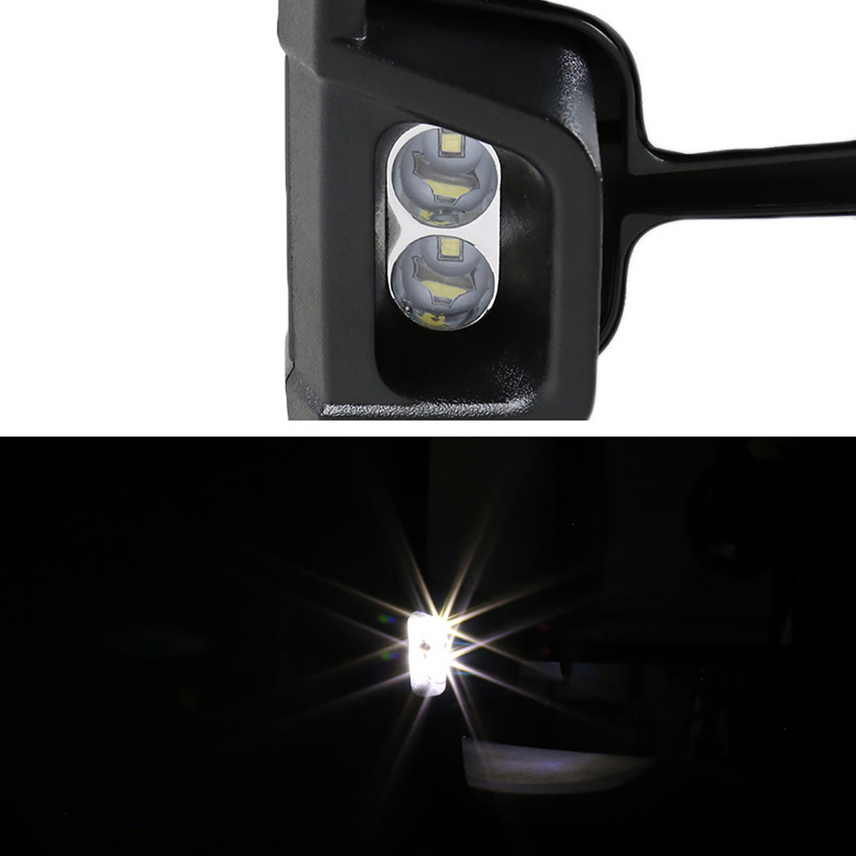 2002-2007 Chevrolet Silverado/Suburban/Tahoe/Avalanche GMC Sierra/Yukon/Yukon XL Power Heated Chrome Towing Mirrors w/ Smoked Lens LED Turn Signal & Clearance Lights