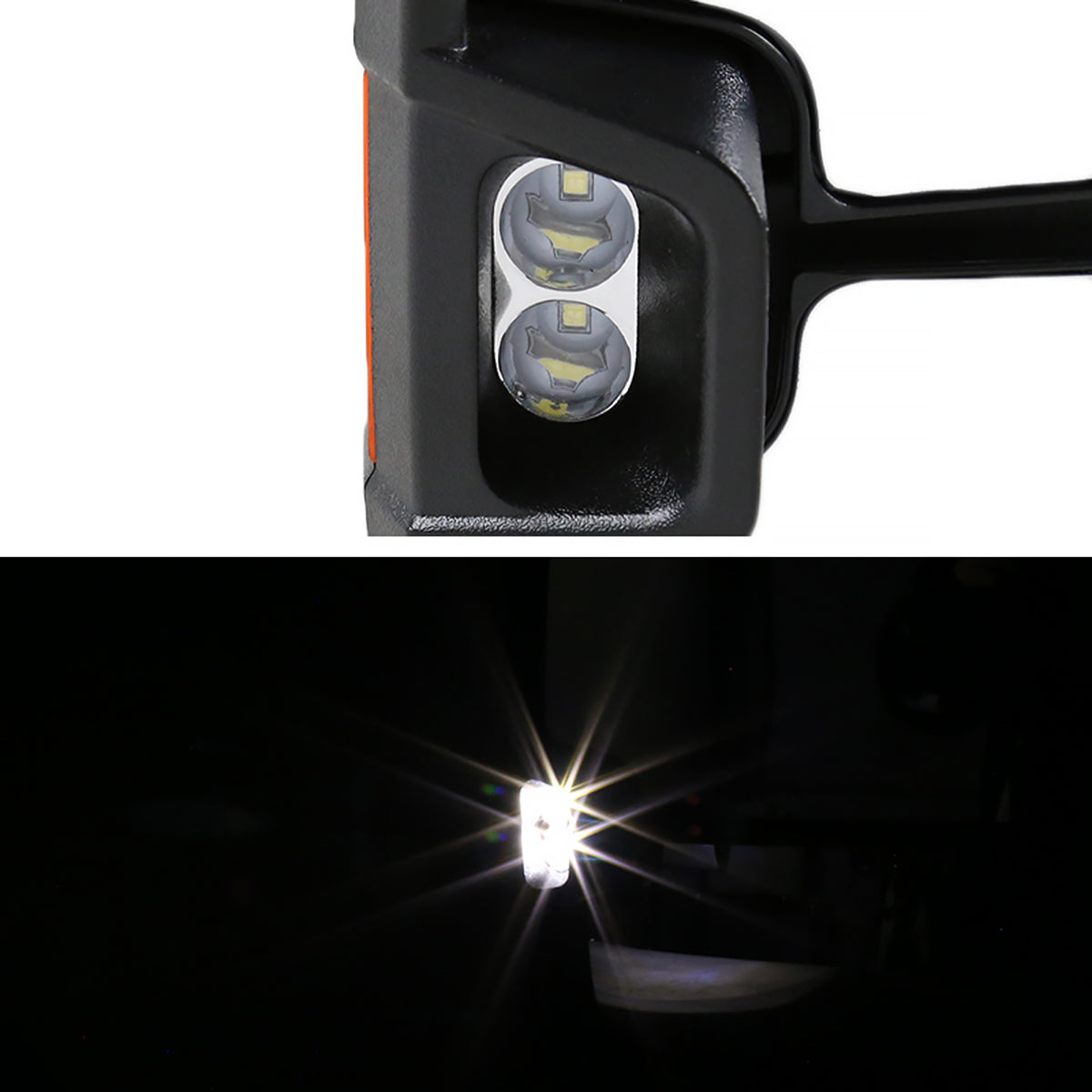 2002-2007 Chevrolet Silverado/Suburban/Tahoe/Avalanche GMC Sierra/Yukon/Yukon XL Power Heated Chrome Towing Mirrors w/ Amber Lens LED Turn Signal & Clearance Lights