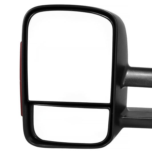 2003-2007 Chevrolet Silverado/Suburban/Tahoe/Avalanche GMC Sierra/Yukon/Yukon XL Power Adjustable, Heated, & Manual Extendable Towing Mirrors w/ Smoked Lens LED Turn Signal Lights
