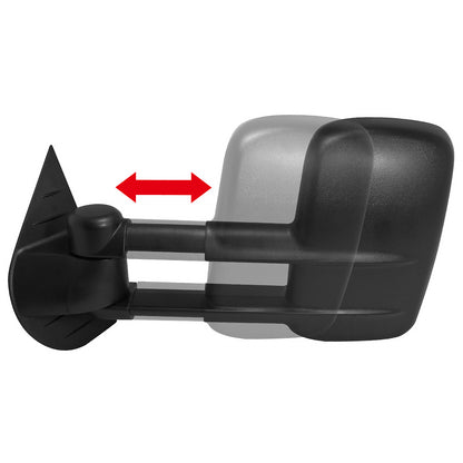 2007-2014 Chevrolet Silverado/Avalanche/Tahoe GMC Sierra/Yukon/Yukon XL Manual Adjustable & Extendable Black Towing Mirrors