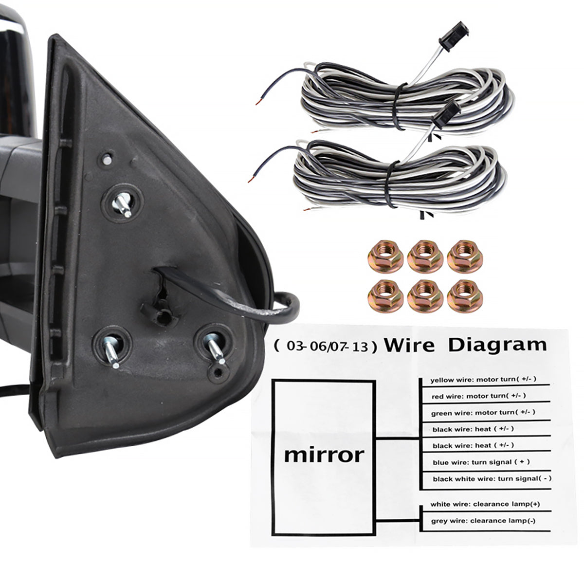 2007-2014 Chevrolet Silverado/Suburban/ GMC Sierra/Yukon/Yukon XL Power Adjustable, Heated, & Manual Extendable Chrome Towing Mirrors w/ Smoked Lens LED Turn Signal & Clearance Lights