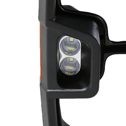 2007-2014 Chevrolet Silverado/Suburban/Avalanche/Tahoe GMC Sierra/Yukon/Yukon XL Power Heated Towing Mirrors w/ Amber Lens LED Turn Signal & Clearance Lights