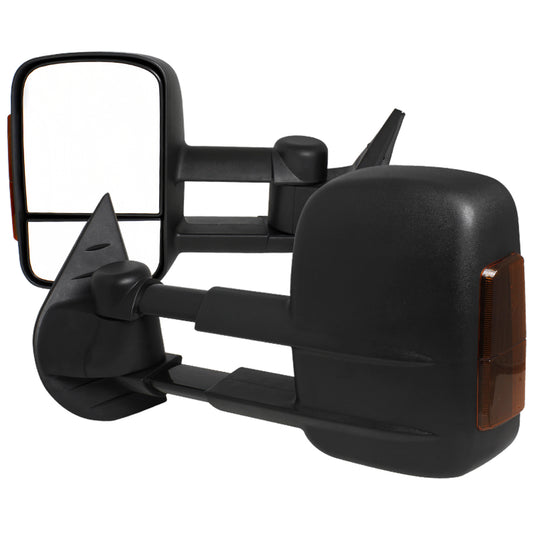 2007-2014 Chevrolet Silverado/Suburban/Avalanche/Tahoe GMC Sierra/Yukon/Yukon XL Power Heated Towing Mirrors w/ Smoked Lens LED Turn Signal Lights