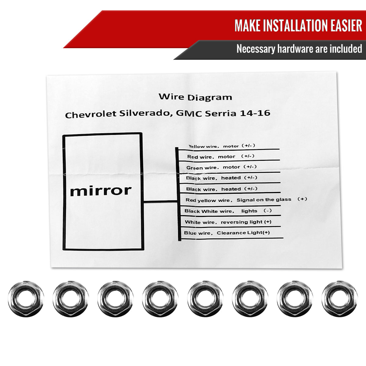 2014-2016 Chevrolet Silverado/GMC Sierra Power Heated ATS Manual Extendable Towing Mirrors w/ Smoked Lens LED Turn Signal & Clearance Lights