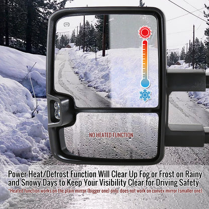 2014-2018 Chevrolet Silverado/GMC Sierra Power Adjustable, Heated, & Manual Extendable Towing Mirrors w/ Smoked Lens LED Signal & Clearance Lights