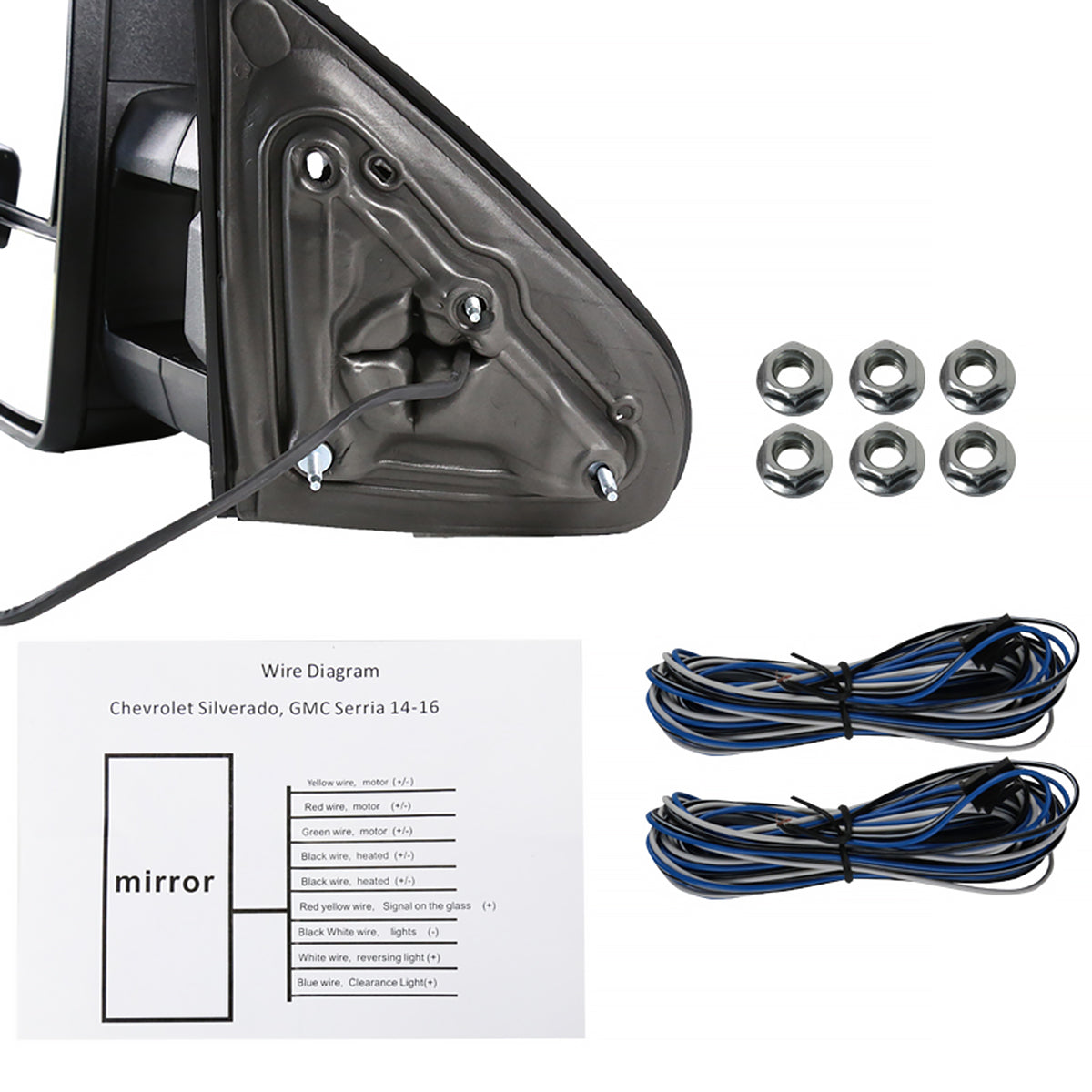 2014-2018 Chevrolet Silverado/GMC Sierra Power Adjustable, Heated, & Manual Extendable Towing Mirrors w/ Smoked Lens LED Signal & Clearance Lights
