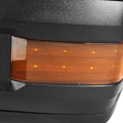 2014-2018 Chevrolet Silverado/GMC Sierra Power Heated Manual Extendable Towing Mirrors w/ Amber Lens LED Turn Signal & Clearance Lights