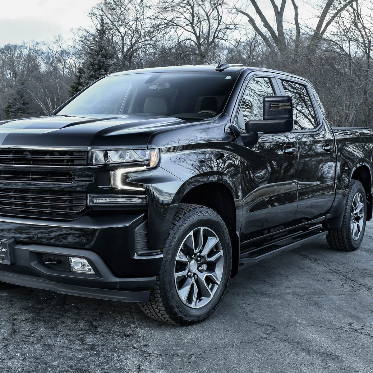 2019-2023 Chevrolet Silverado 1500 Power Adjustable, Heated, & Manual Extendable Black Towing Mirrors w/ Smoked Lens LED Turn Signal & Clearance Lights