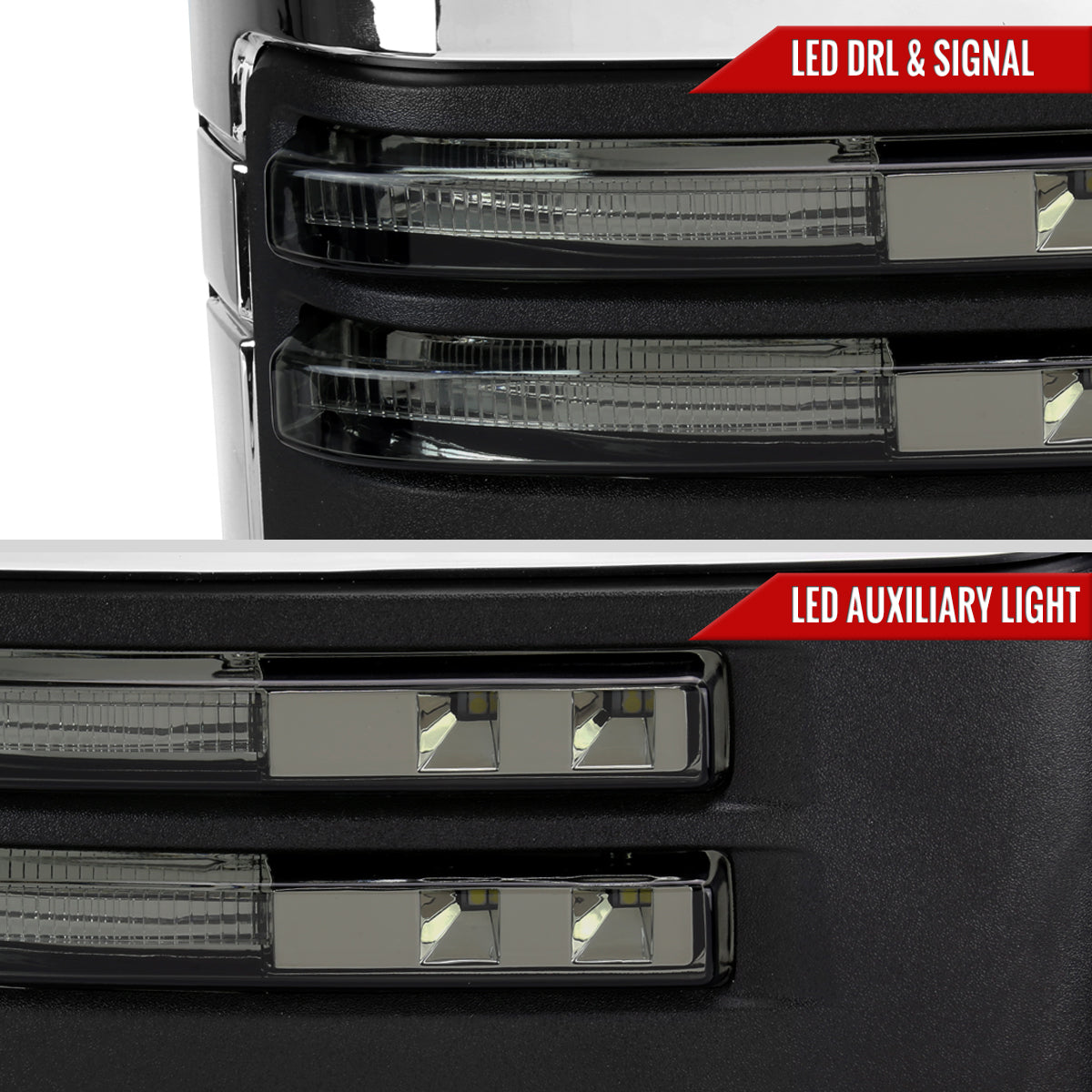 2020-2024 Chevrolet Silverado/GMC Sierra 2500HD/3500HD Power Adjustable, Heated, & Manual Extendable Chrome Towing Mirrors w/ Smoked Lens LED Turn Signal & Clearance Lights