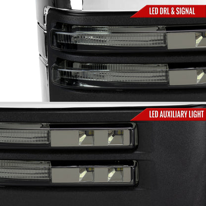 2020-2024 Chevrolet Silverado/GMC Sierra 2500HD/3500HD Power Adjustable, Heated, & Manual Extendable Chrome Towing Mirrors w/ Smoked Lens LED Turn Signal & Clearance Lights