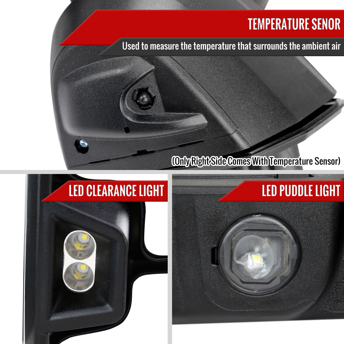 2020-2024 Chevrolet Silverado/GMC Sierra 2500HD/3500HD Power Adjustable, Heated, & Manual Extendable Chrome Towing Mirrors w/ Smoked Lens LED Turn Signal & Clearance Lights