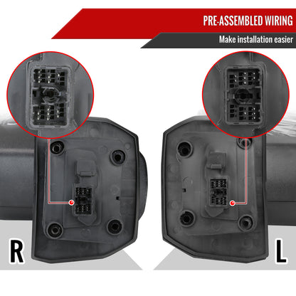 2020-2024 Chevrolet Silverado/GMC Sierra 2500HD/3500HD Power Adjustable, Heated, & Manual Extendable Chrome Towing Mirrors w/ Smoked Lens LED Turn Signal & Clearance Lights